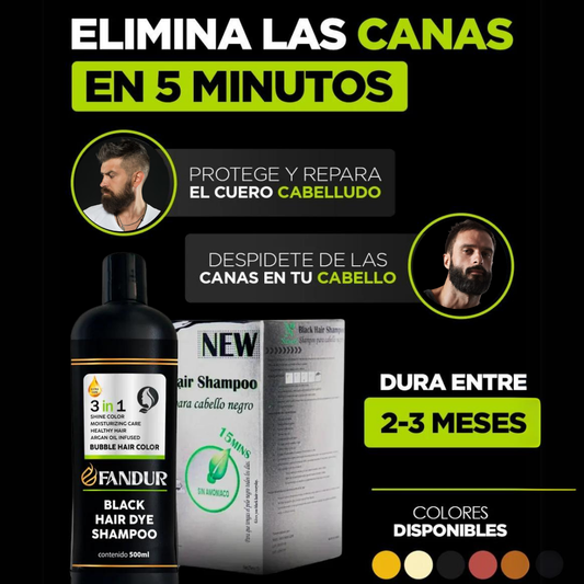 SHAMPOO 3 EN 1 CUBRE CANAS SIN QUIMICOS FANDUR®︎ 500 ML ORIGINAL