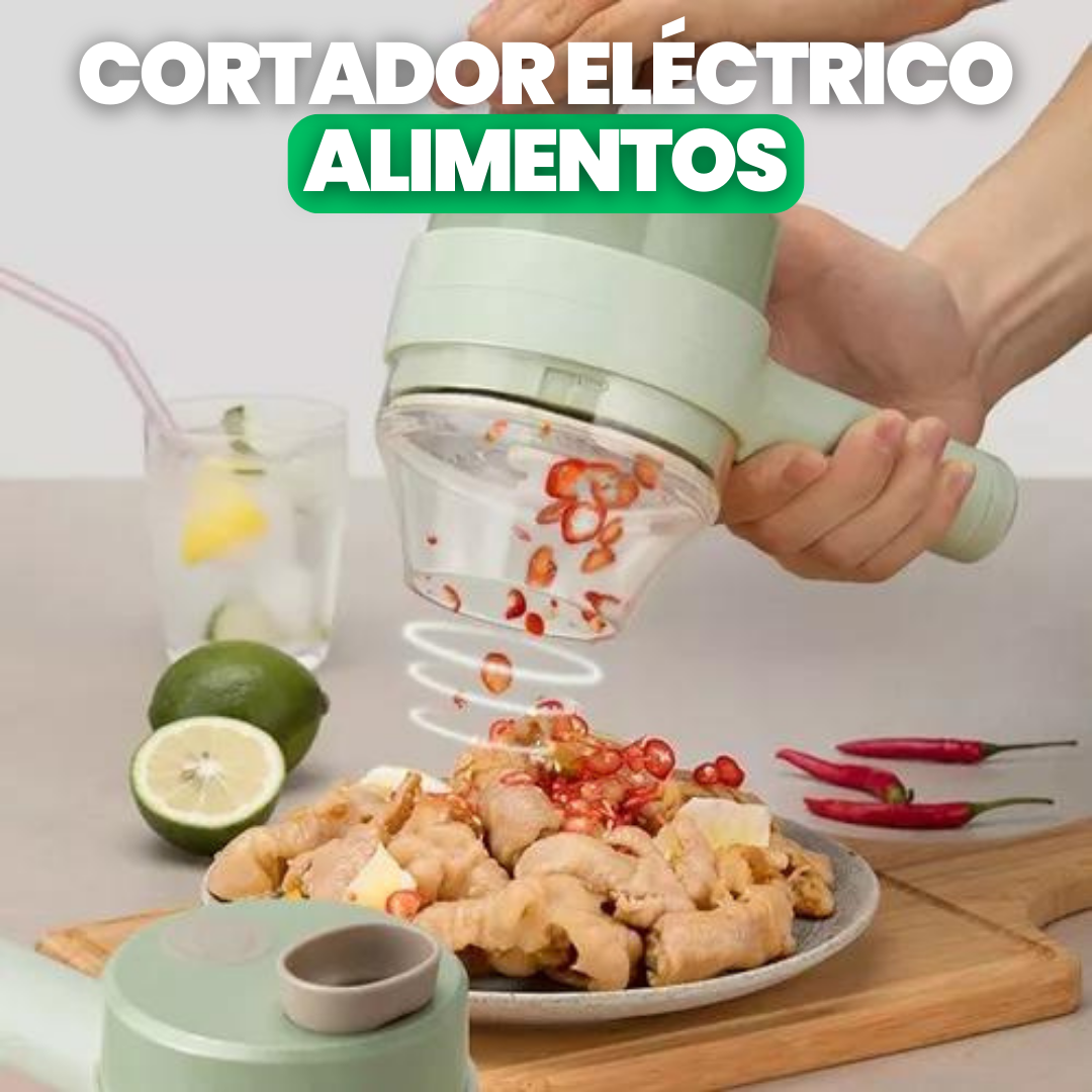 CORTADOR DE ALIMENTOS ELÉCTRICO PORTÁTIL 4 EN 1