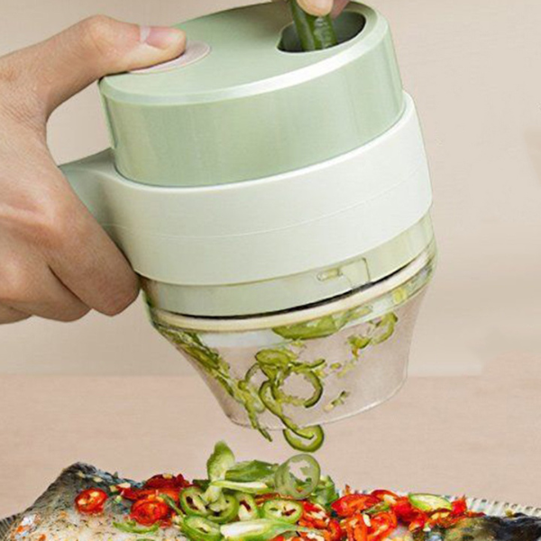 CORTADOR DE ALIMENTOS ELÉCTRICO PORTÁTIL 4 EN 1